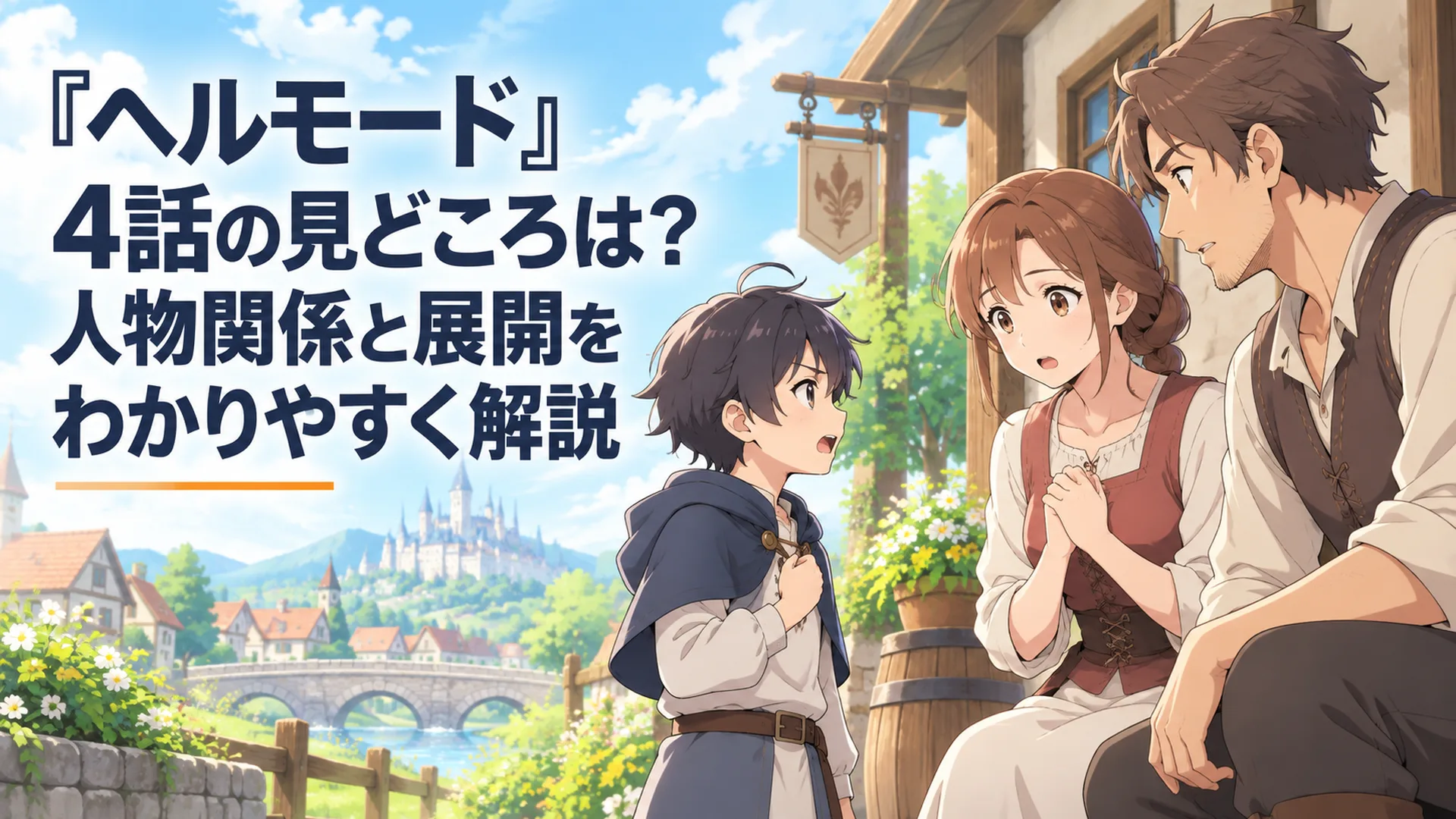 異世界の農村で、幼いアレンが両親を前に真剣な表情で何かを打ち明けようとしているシーン